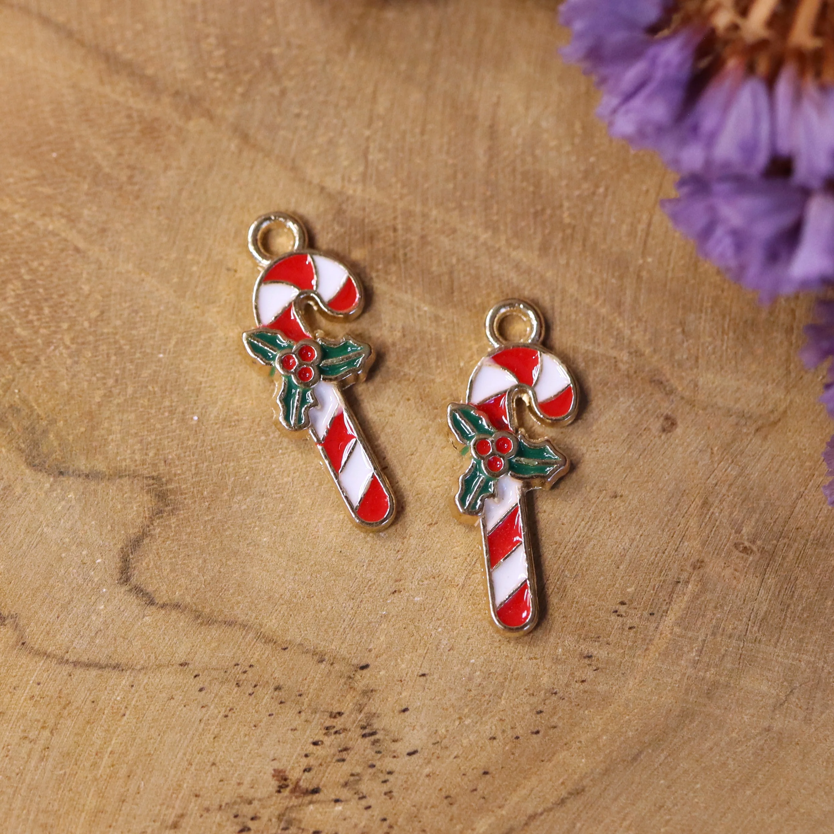 Enamel bedel - kerst zuurstok