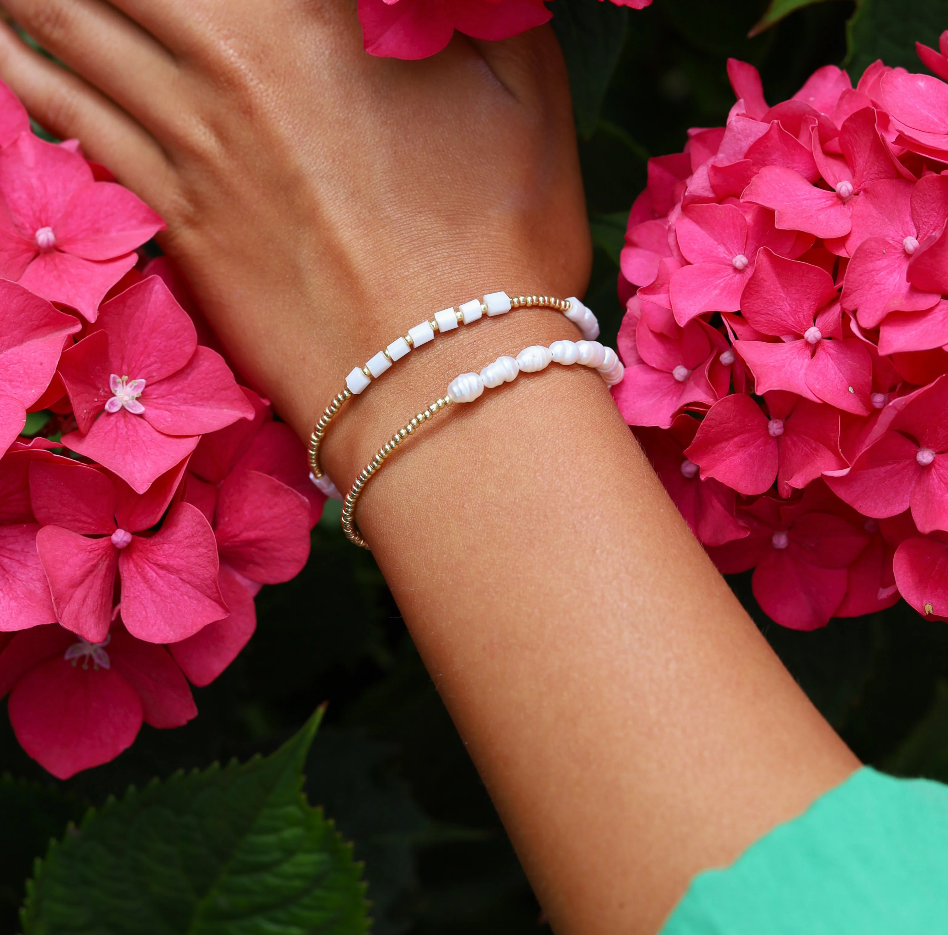Miyuki armband goud met glaskralen - Image 2