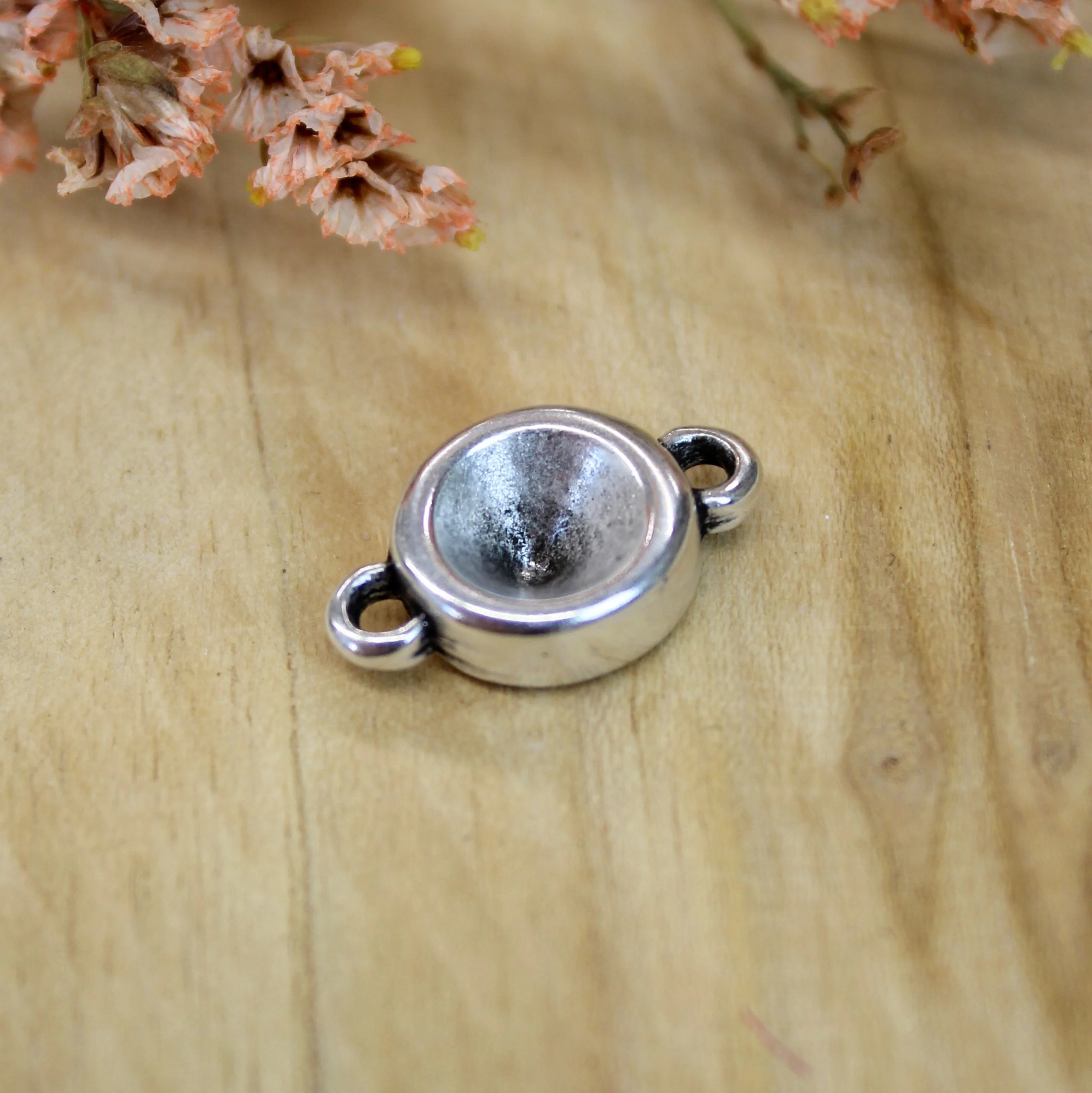 Tussenzetsel DQ zilver Swarovski puntsteen platte onderkant